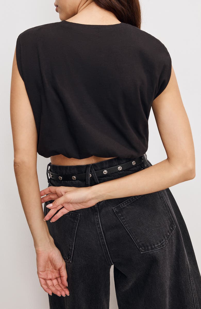 Good American Gathered Hem Muscle Top, Alternate, color, Black001