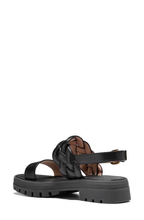 Cole Haan Cressida Lug Sandal In Black Leather