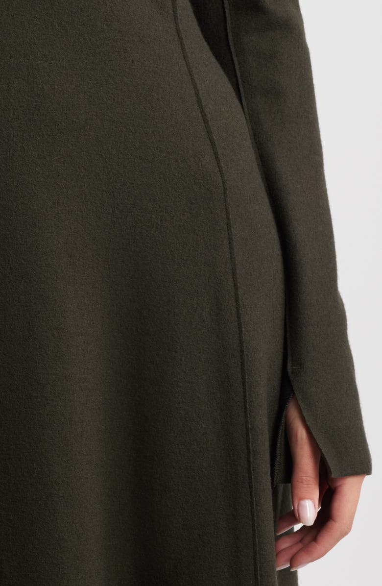 rag & bone Yan Long Sleeve Wool Sweater Dress, Alternate, color, Army