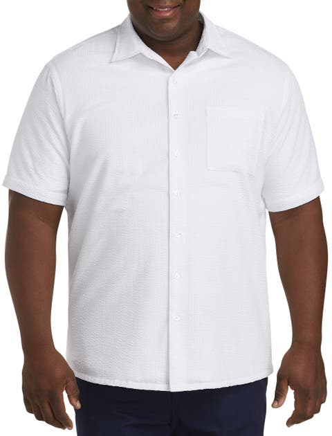 Big & Tall Seersucker Stripe Sport Shirt