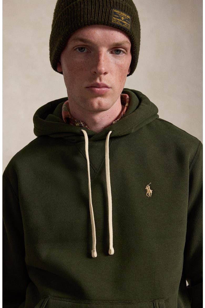 Fleece Hoodie, Alternate, color, COMPANY OLIVE