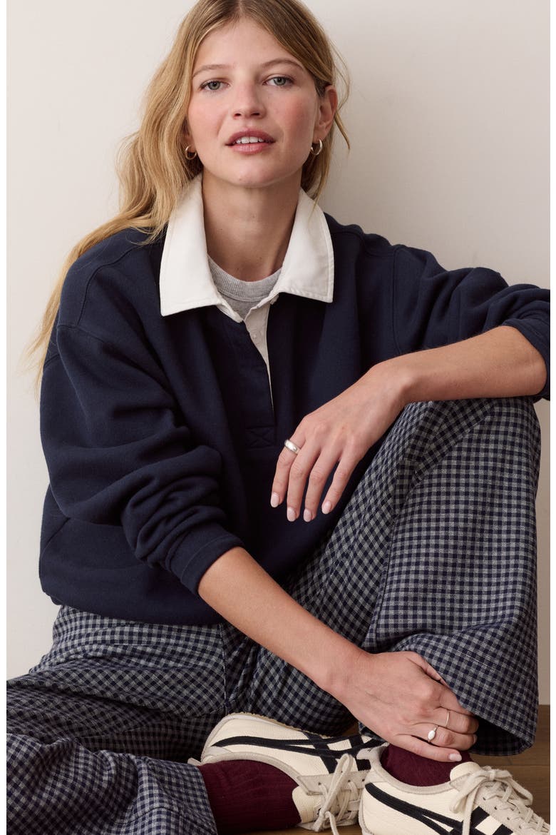Cloud 9 Cotton Blend Fleece Polo Sweatshirt, Alternate, color, TWILIGHT