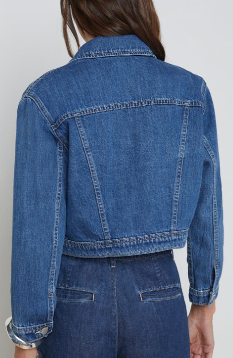 L'AGENCE Koda Crop Denim Jacket, Alternate, color, 