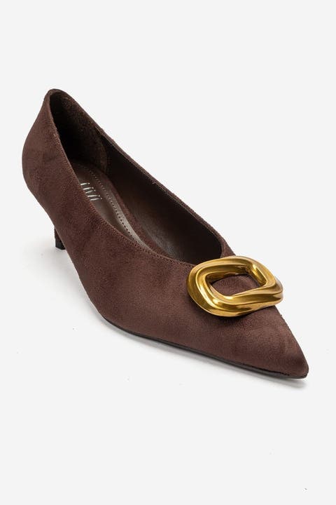 Delhi Buckle Kitten Heel Pump