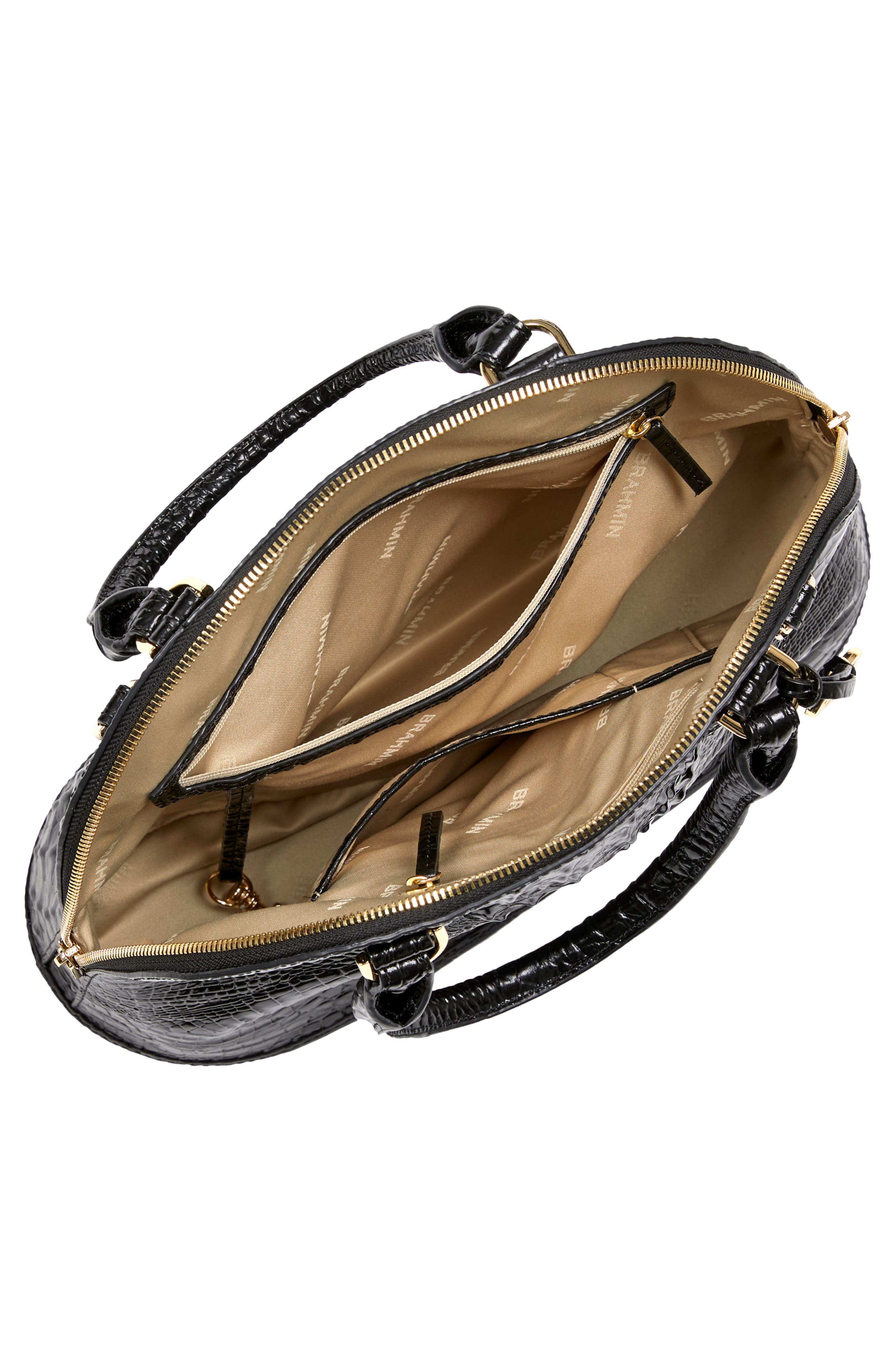 Brahmin Georgina Croc Embossed Leather Satchel, Alternate, color, 