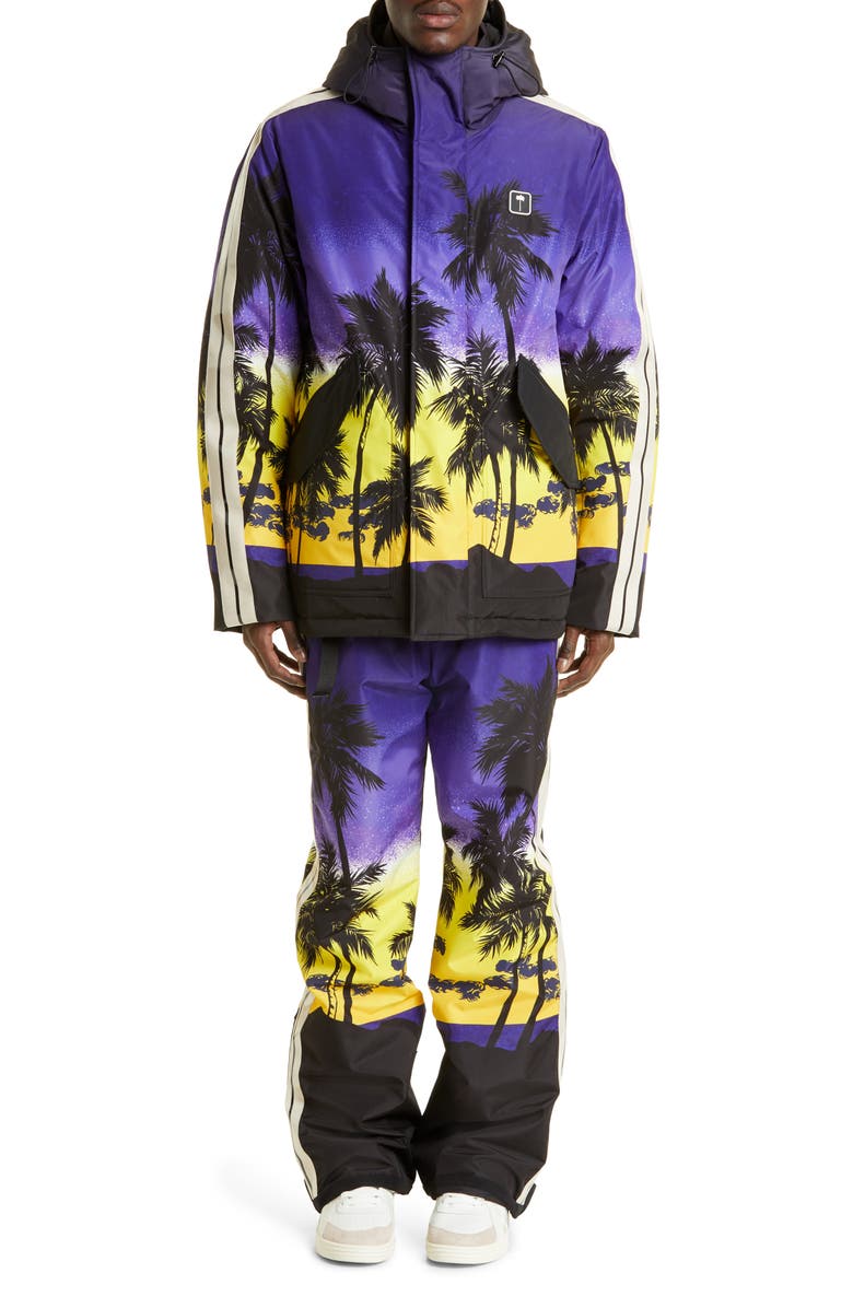 Palm Angels Palm Sunset Track Hooded Ski Jacket, Alternate, color, 