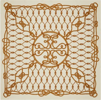 TORY BURCH｜SCARVES (ROPE LOGO SILK SQUARE (157356-650)) Tory Burch Rope Logo Oversize Silk Scarf | Nordstrom