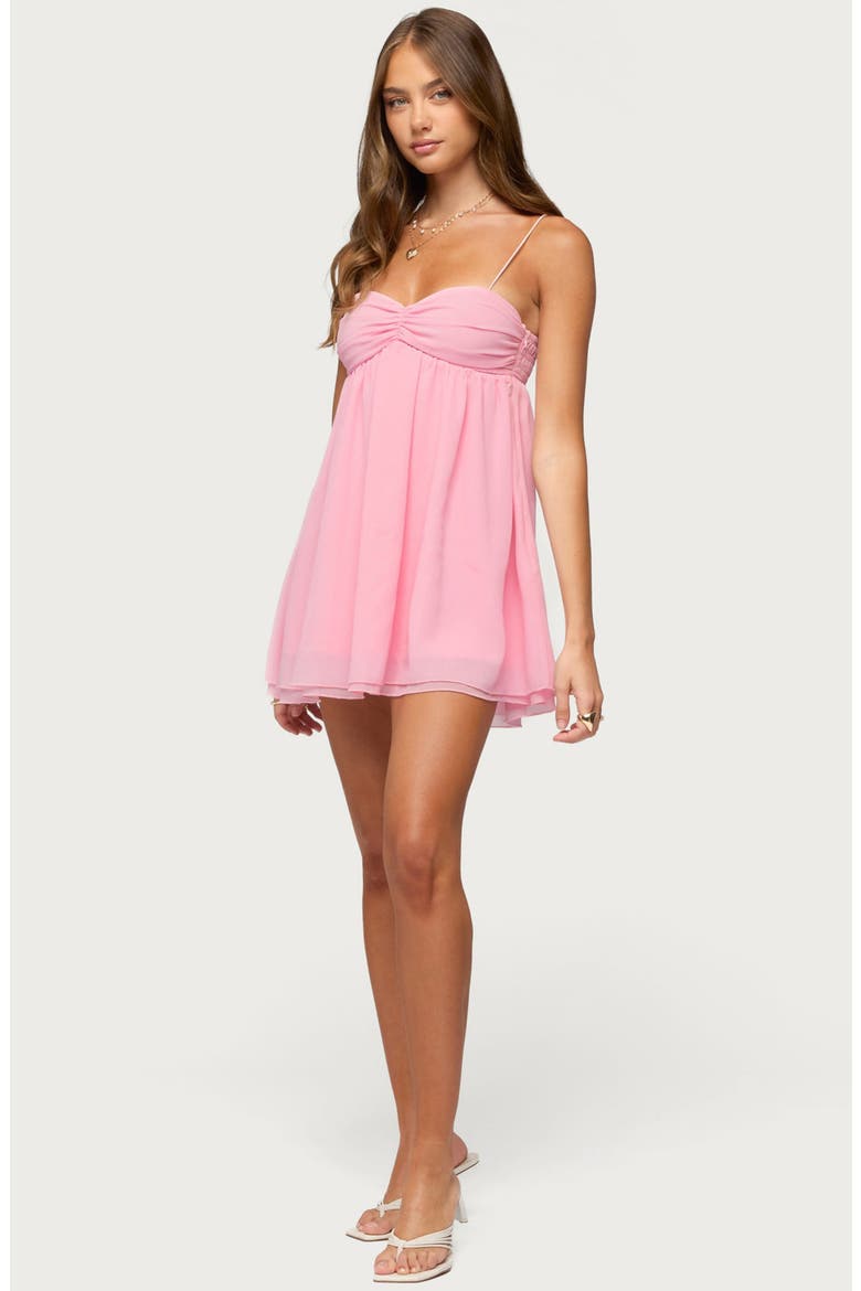 Ariellah Chiffon Babydoll Minidress, Alternate, color, PINK