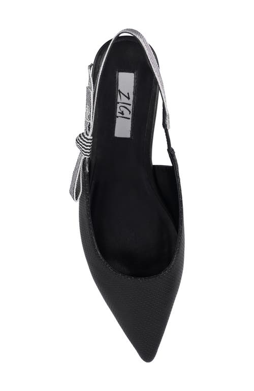 Zigi Complete Pointed Toe Slingback Flat In Black
