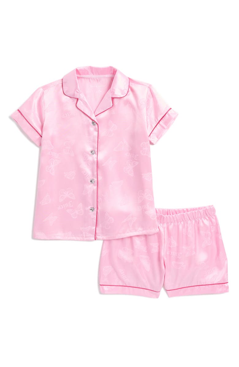 Juicy Couture Kids' Pink Butterfly Notch Pajamas, Main, color, 