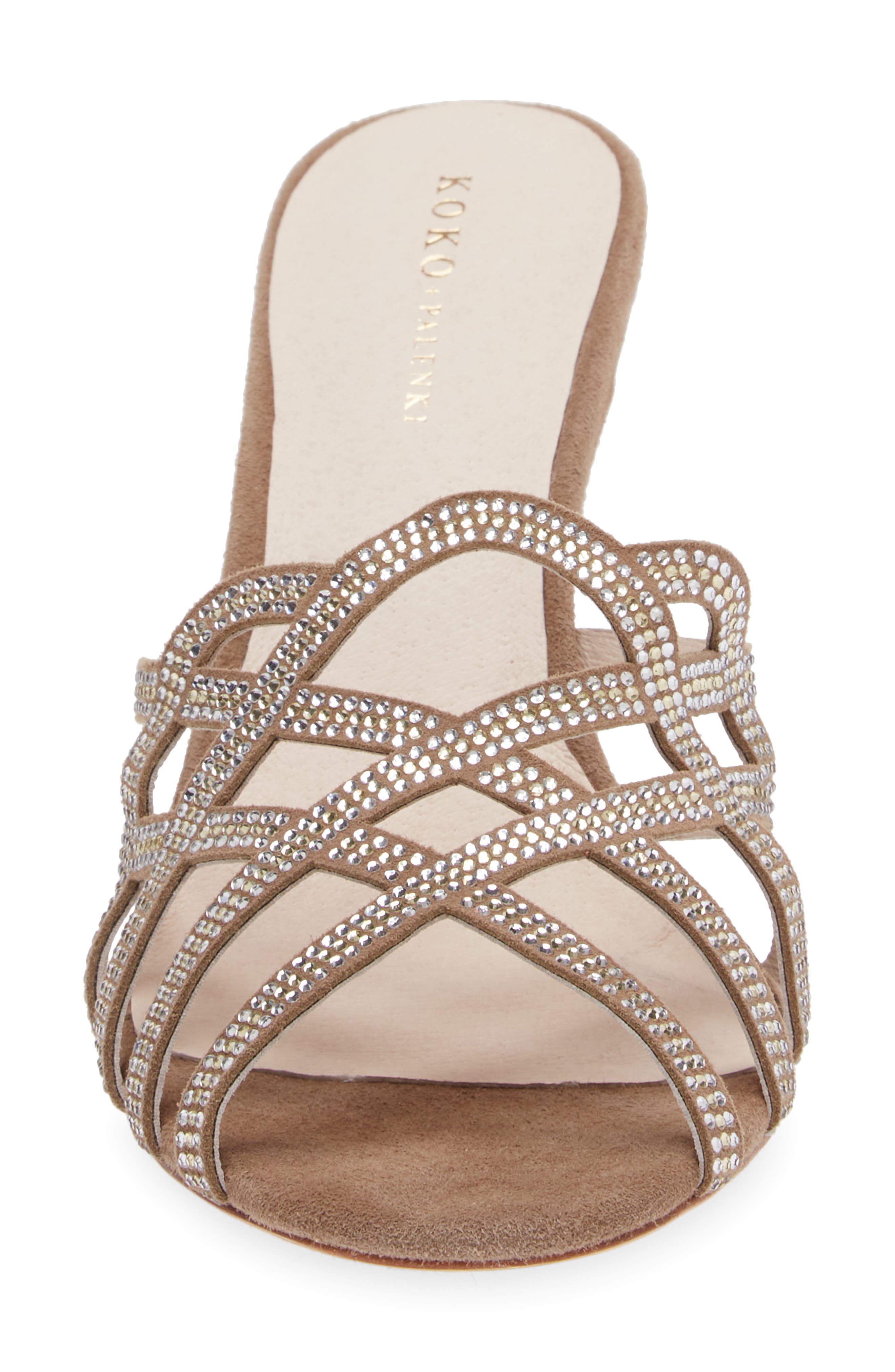 KOKO + PALENKI Savvy Embellished Sandal, Alternate, color, Almond Suede