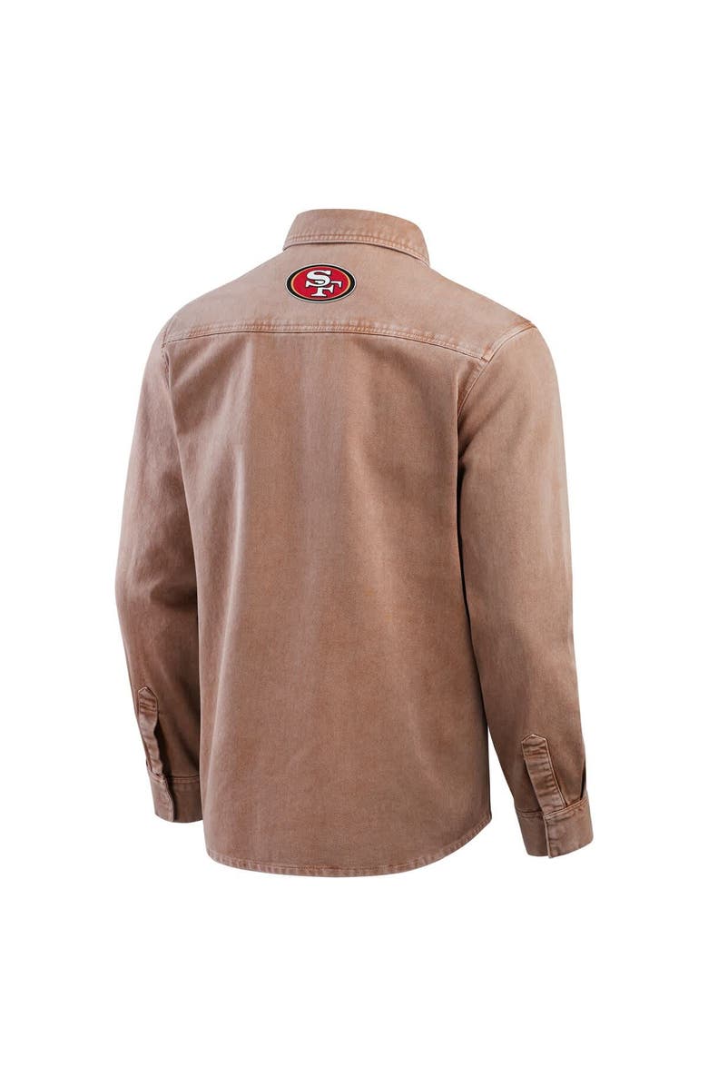 Darius Rucker Collection by Fanatics Men's Darius Rucker Collection by Fanatics Brown San Francisco 49ers Garment Dyed Long Sleeve Full Snap Shirt, Alternate, color, Brown