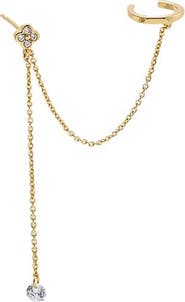 BY ADINA EDEN Floating Chain Stud X Ear Cuff