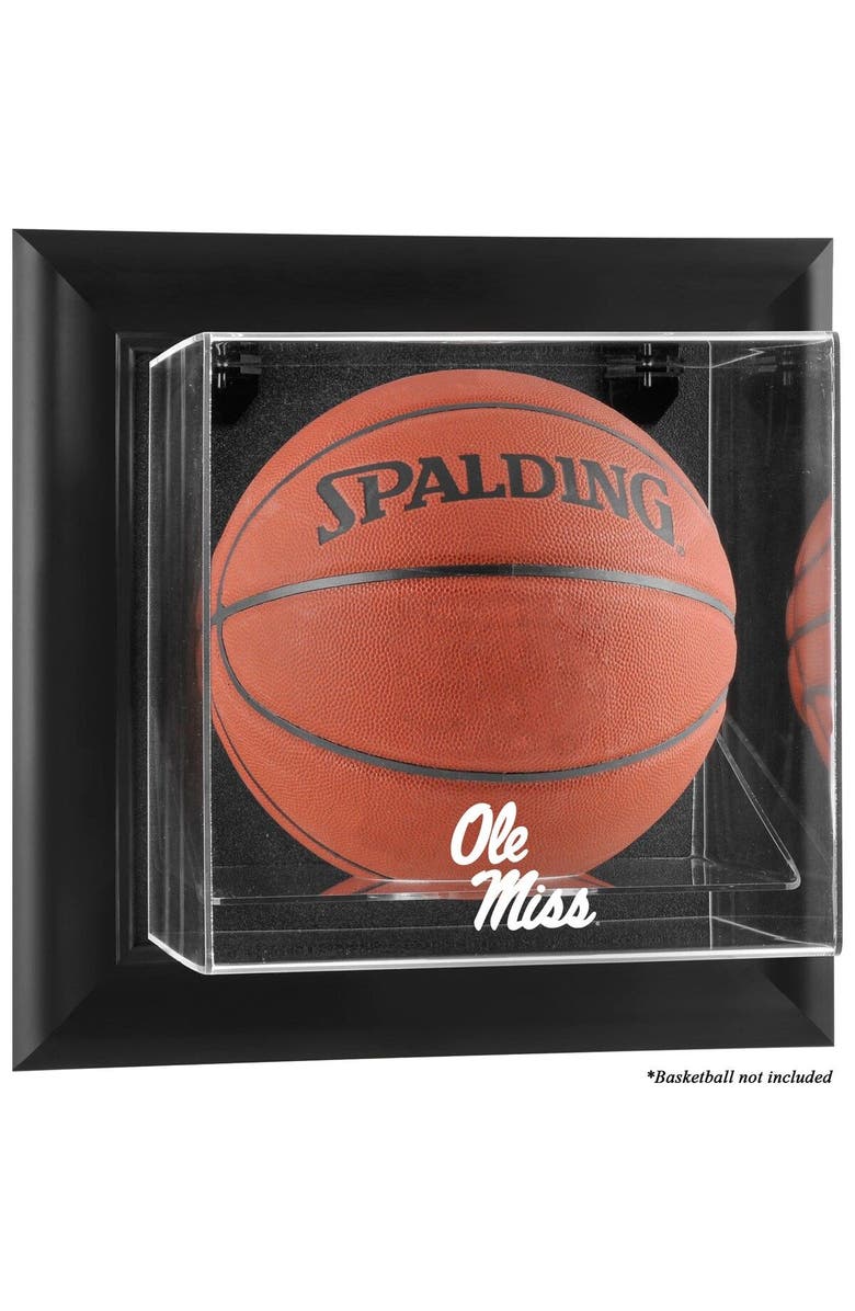 FANATICS AUTHENTIC Ole Miss Rebels Black Framed Logo Wall-Mountable Basketball Display Case, Main, color, 