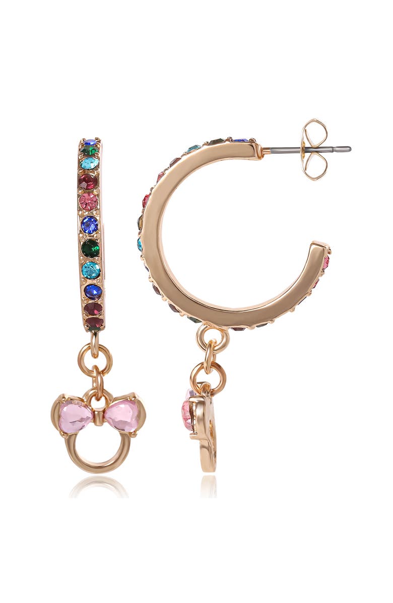 Disney Minnie Mouse Gold-Tone Hoop Earrings, Alternate, color, Gold