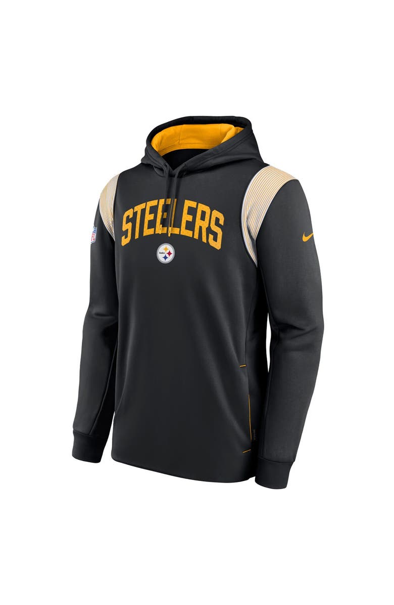 Nike Men's Nike Black Pittsburgh Steelers Sideline Athletic Stack Performance Pullover Hoodie, Alternate, color, 