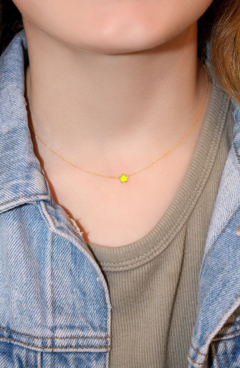 Bony Levy Kids' 14K Gold Enamel Star Pendant Necklace, Alternate, color, 