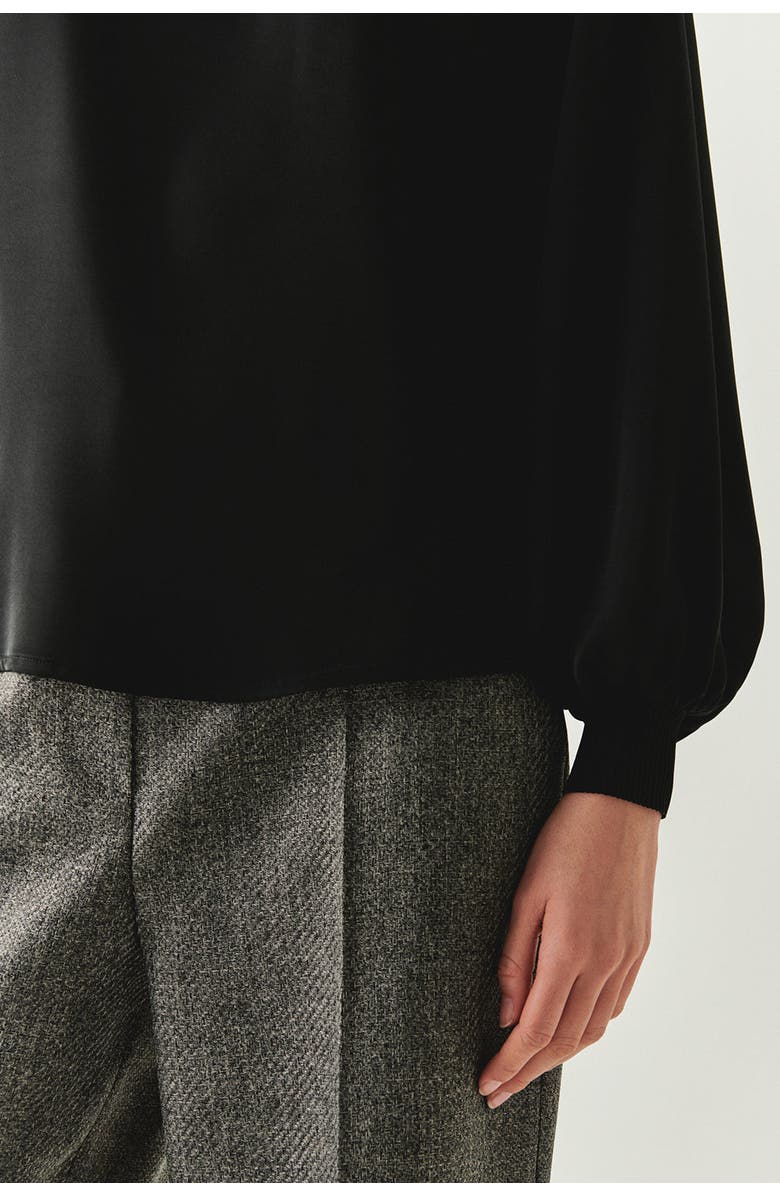 Exquise Joelle Long Sleeve Blouse, Alternate, color, Black