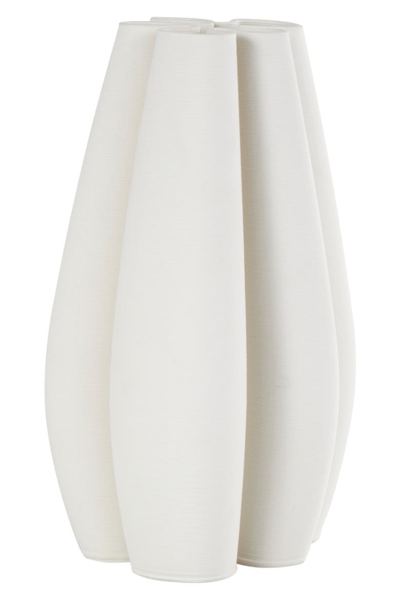 Fluted Ceramic Vase, Alternate, color, WHITE