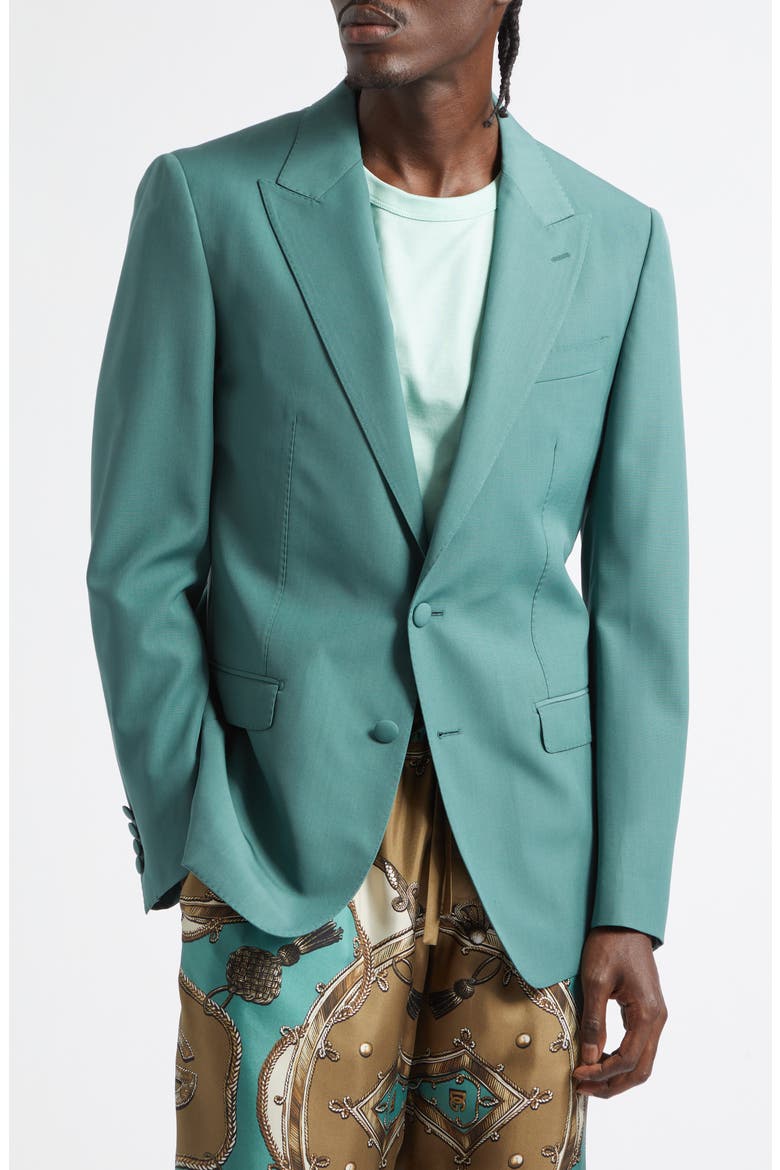 Wool Poplin Blazer, Main, color, VERDE 3