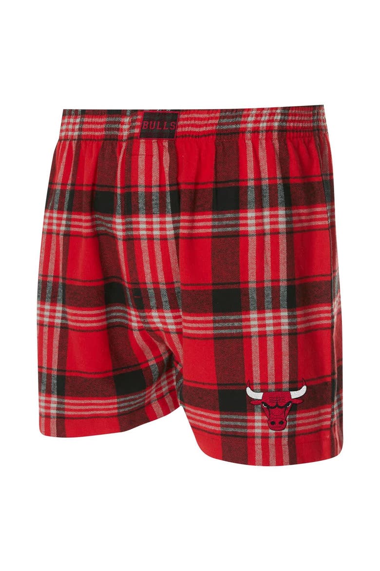 Men's Concepts Sport Red Chicago Bulls Region Flannel Boxer Short, Alternate, color, Red
