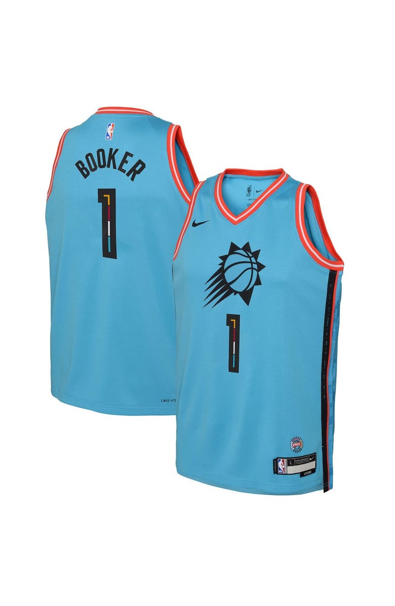Nike Youth Nike Devin Booker Turquoise Phoenix Suns 2022/23 Swingman Jersey - City Edition, Alternate, color,