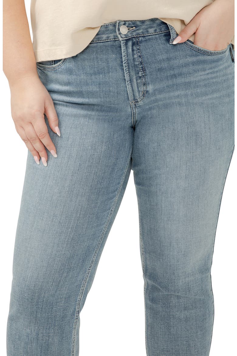 Suki Curvy Raw Hem Mid Rise Crop Straight Leg Jeans, Alternate, color, INDIGO