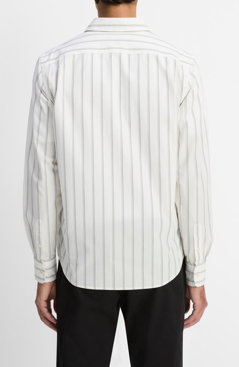 Vince Port Stripe Button-Up Shirt, Alternate, color, Off White/ Smoke