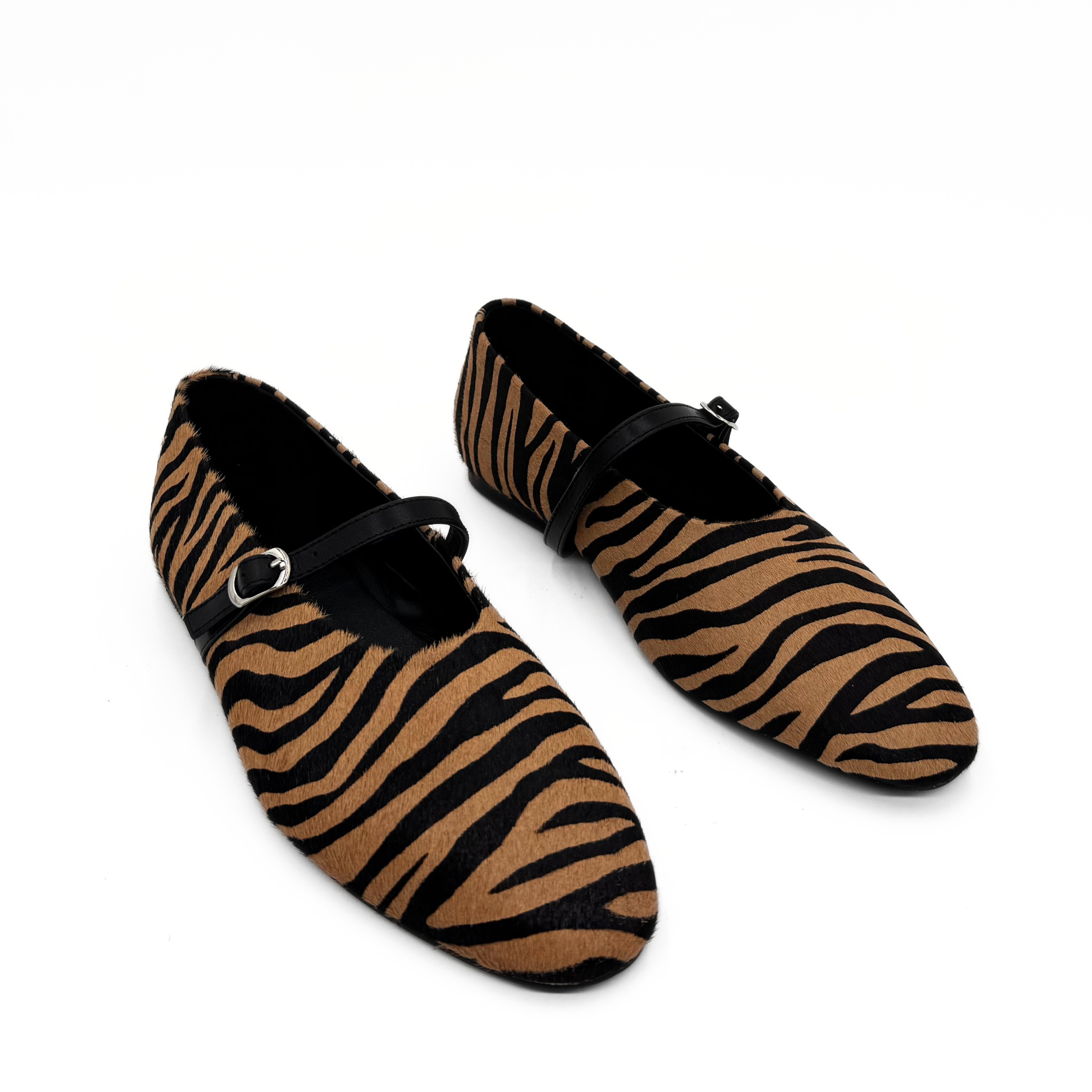 Lori Zebra Mary Jane Flats, Alternate, color, Beige