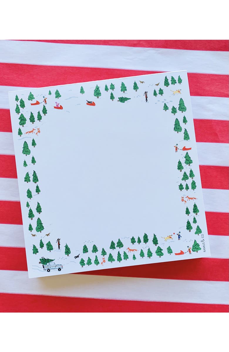 Ramus & Co Winter Pine Forest Holiday Notepad, Alternate, color, 