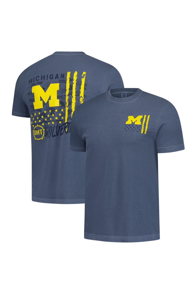Men's  Navy Michigan Wolverines Comfort Colors OHT Camo Overlay T-Shirt, Main, color, Navy