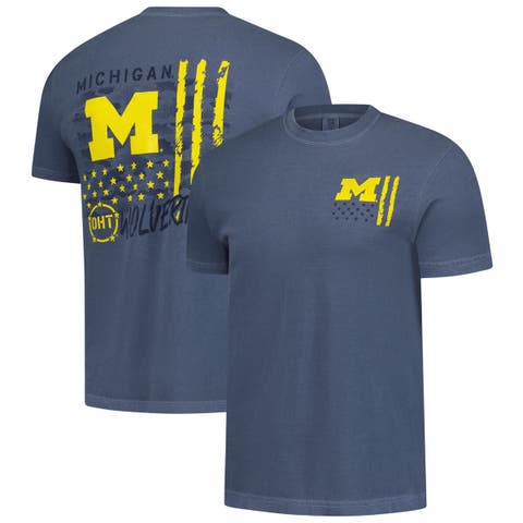 Men's  Navy Michigan Wolverines Comfort Colors OHT Camo Overlay T-Shirt