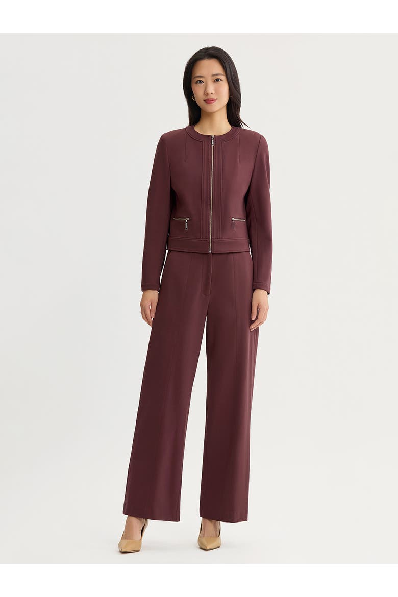 Heritage LuxeStretch Ponte Sport Jacket, Alternate, color, Mahogany