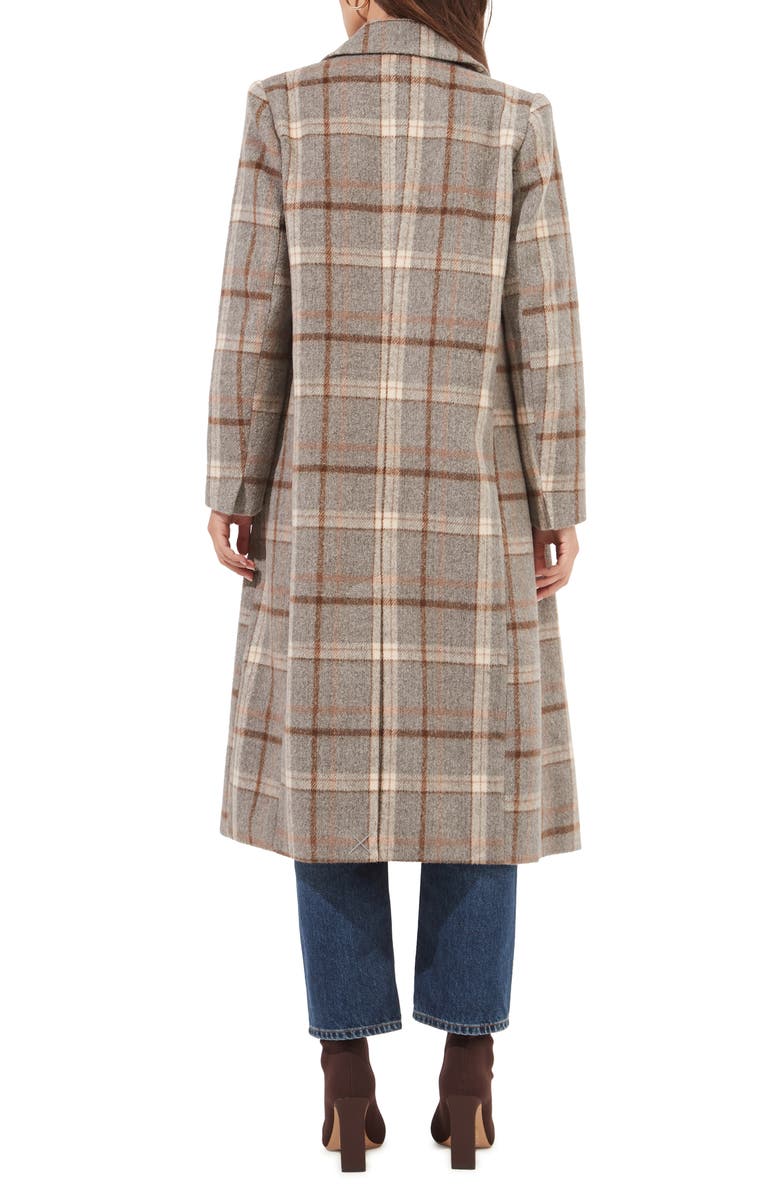 ASTR the Label Raquel Plaid Double Breasted Long Coat, Alternate, color,