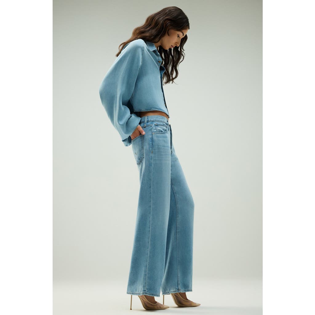 Shop Hudson Jeans Rosie High-rise Wide Leg Ankle In Sprout