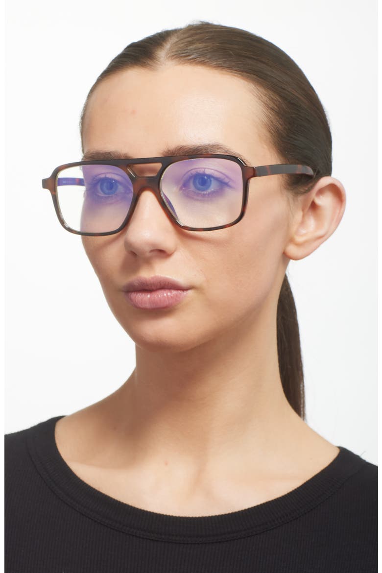 Aviator Blue Light Blocking Glasses, Alternate, color, TORTOISE