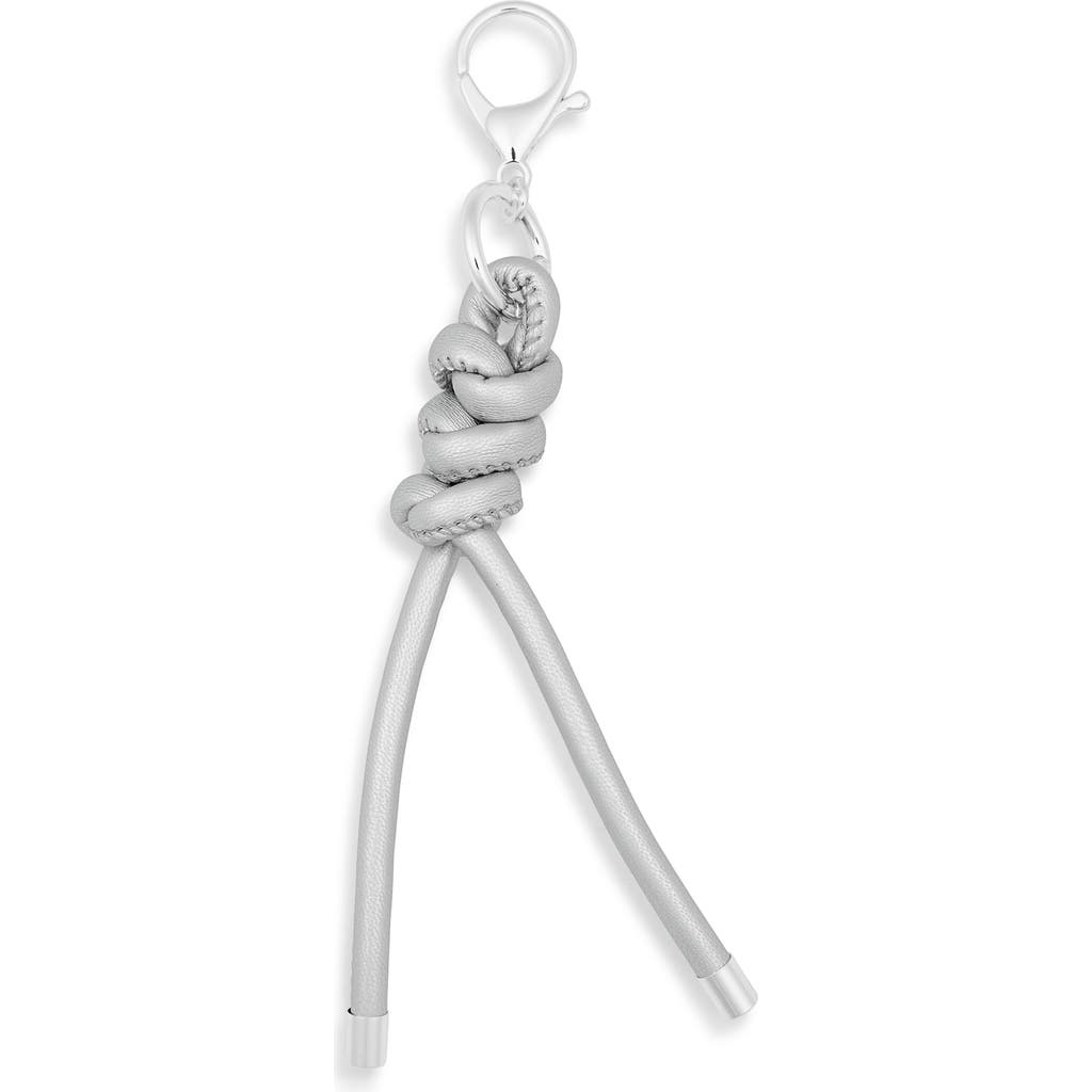 Leith Faux Leather Knot Bag Charm In Gray