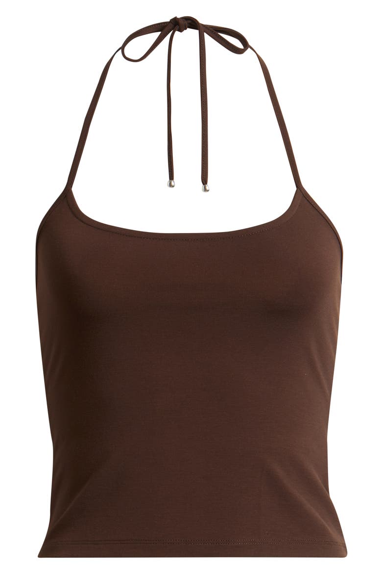 Gresca Halter Neck Camisole, Alternate, color, CHOCOLAT