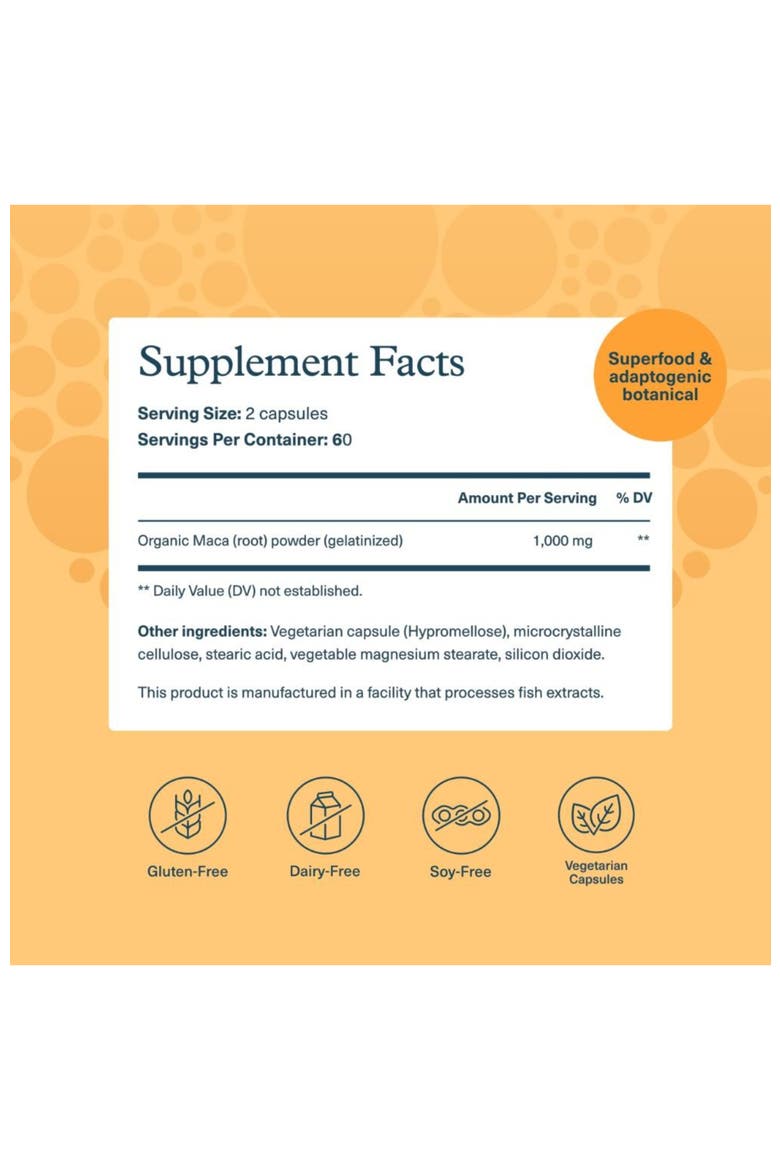 Maca Root Women's Natural Energy Menopause Support Supplement 120 Vegetarian Capsules, Alternate, color, None
