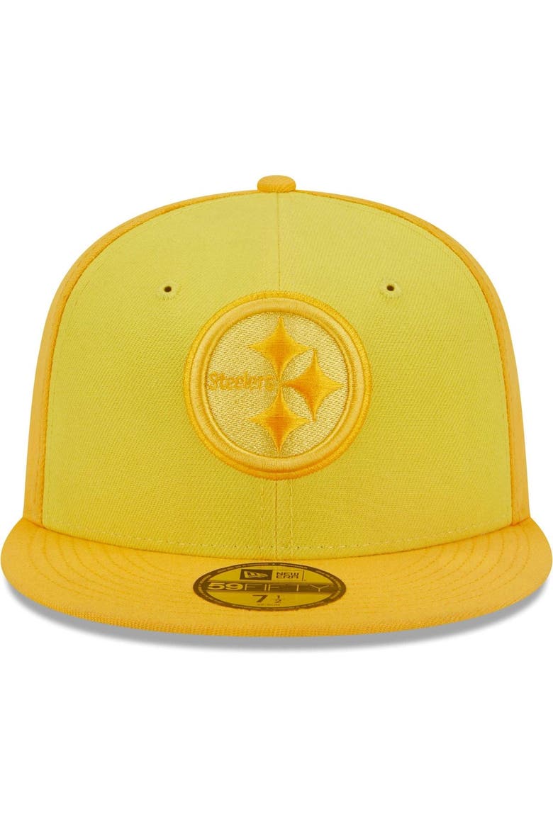 Men's New Era  Gold Pittsburgh Steelers Tri-Tone 59FIFTY Fitted Hat, Alternate, color, Gold