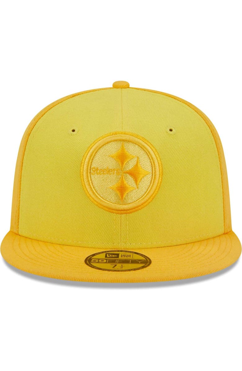 New Era Men's New Era  Gold Pittsburgh Steelers Tri-Tone 59FIFTY Fitted Hat, Alternate, color, 