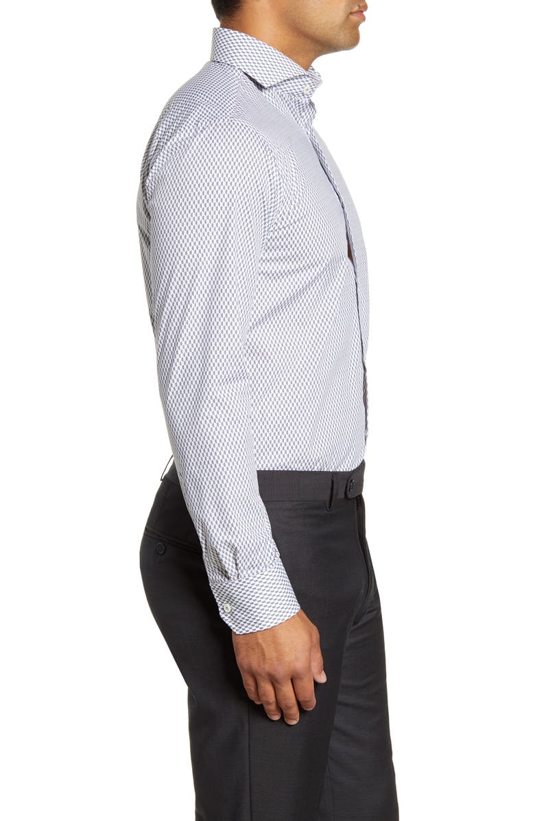 Bugatchi Trim Fit Micro Print Dress Shirt, Alternate, color,
