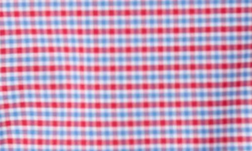 Vineyard Vines Kids' Tattersall Short Sleeve Performance Button-up Shirt In Pink