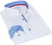 LEVINAS Tailored Fit Solid Cotton Dress Shirt