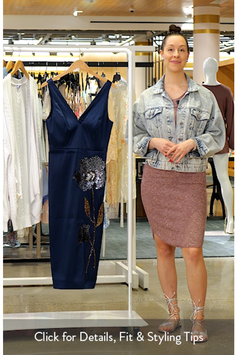 Beaded V-Neck Midi Dress video