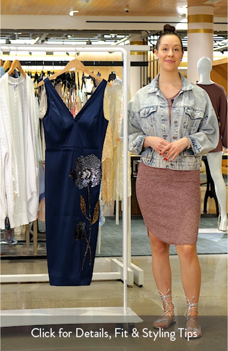 Beaded V-Neck Midi Dress, sales video thumbnail