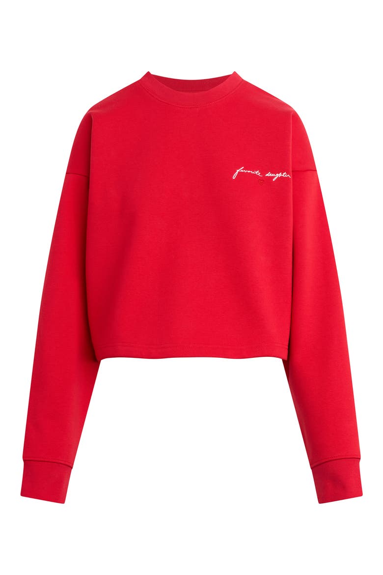 The Cropped Signature Sweatshirt, Main, color, ROUGE RED/ RED