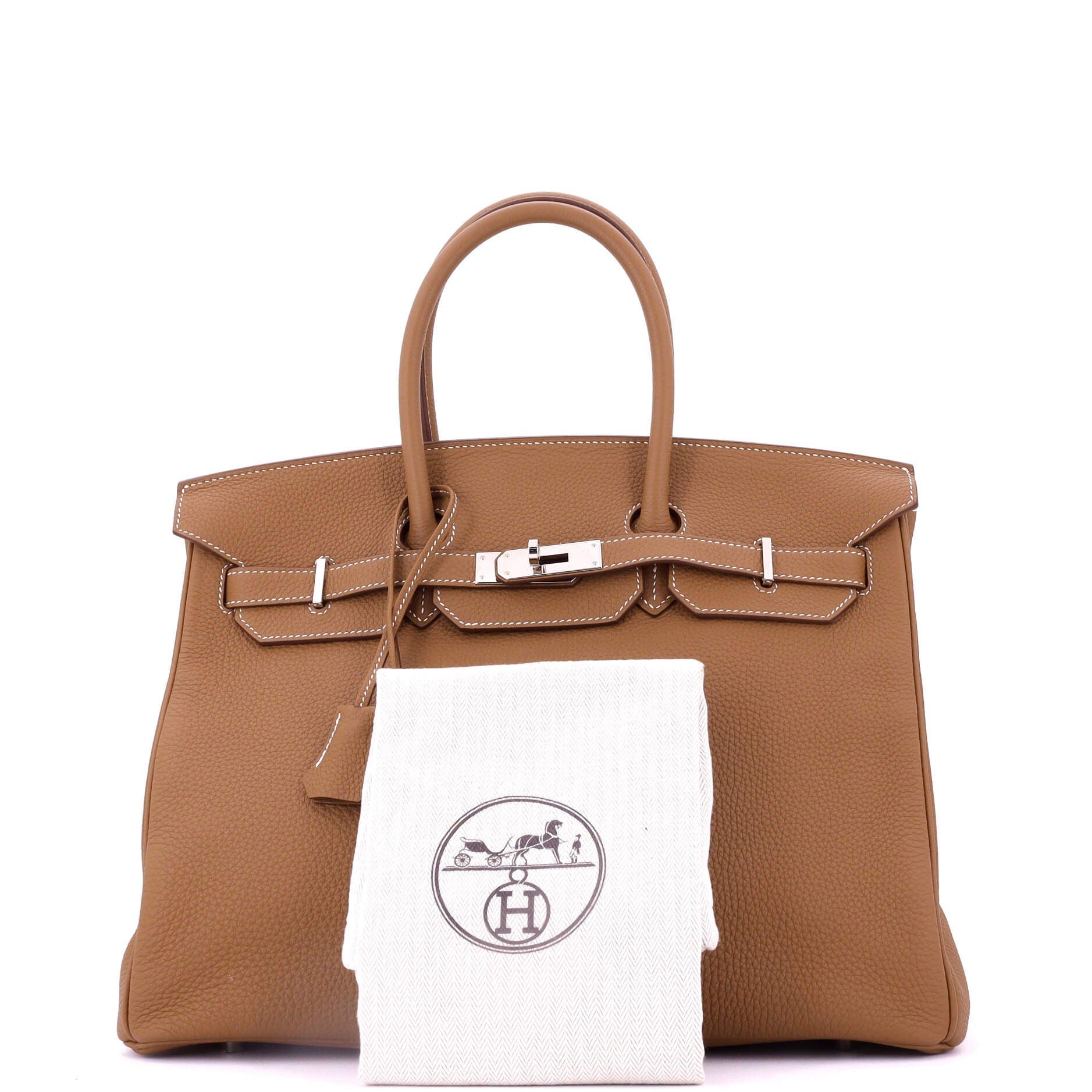 Pre-Owned Hermes Birkin Handbag Brown Togo with Palladium Hardware 35, Alternate, color, 