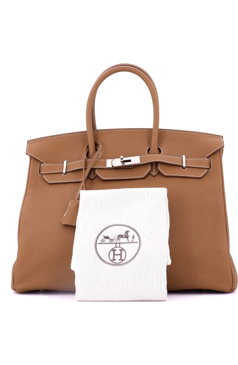 Pre-Owned Hermes Birkin Handbag Brown Togo with Palladium Hardware 35, Alternate, color,