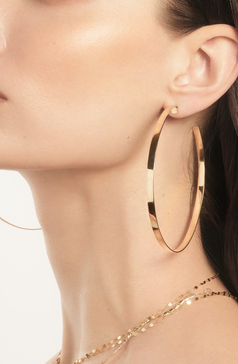 LANA 14K Gold 80mm Flat Vanity Hoops, Alternate, color, Yellow Gold